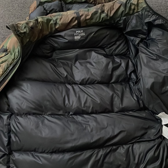 Mens camo polo puffer coat - Picture 3 of 3